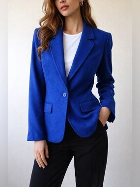 Vintage Pendleton Wool Blazer Blue Made in USA Size 38